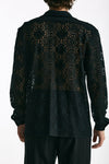 Camicia traforata in viscosa nero uomo Marsēm - 3