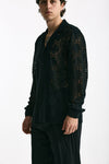 Camicia traforata in viscosa nero uomo Marsēm - 4
