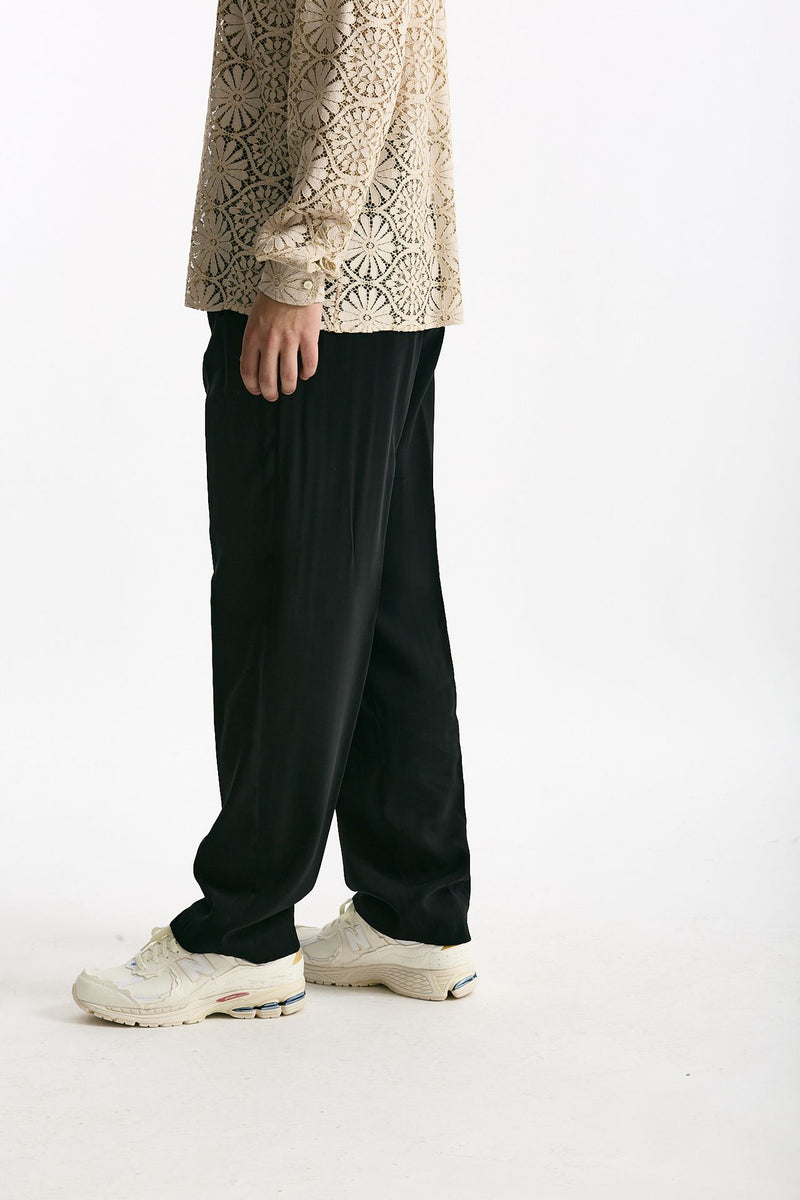 Pantalone viscosa e poliestere nero uomo Marsēm - 3