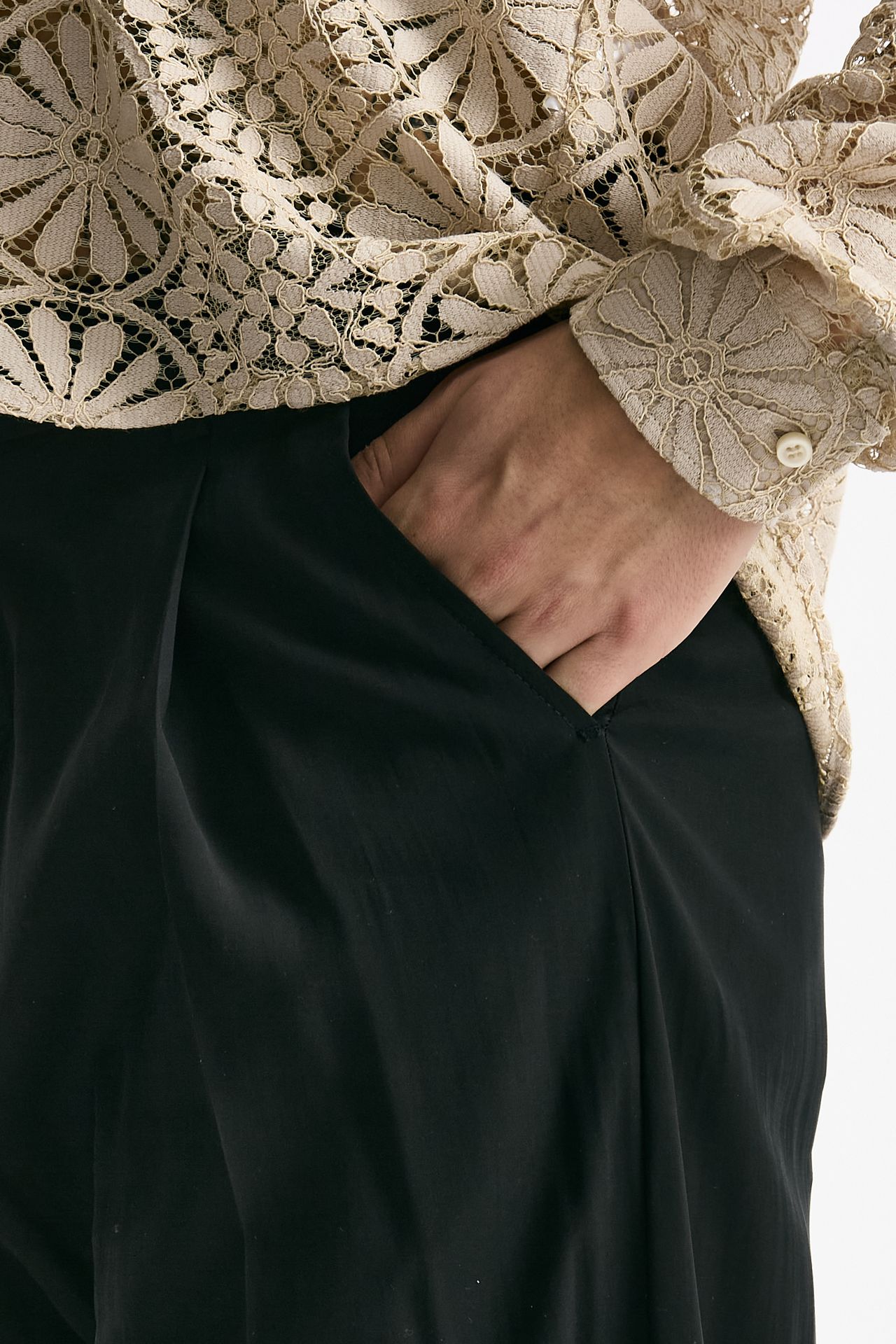 Pantalone viscosa e poliestere nero uomo Marsēm - 5
