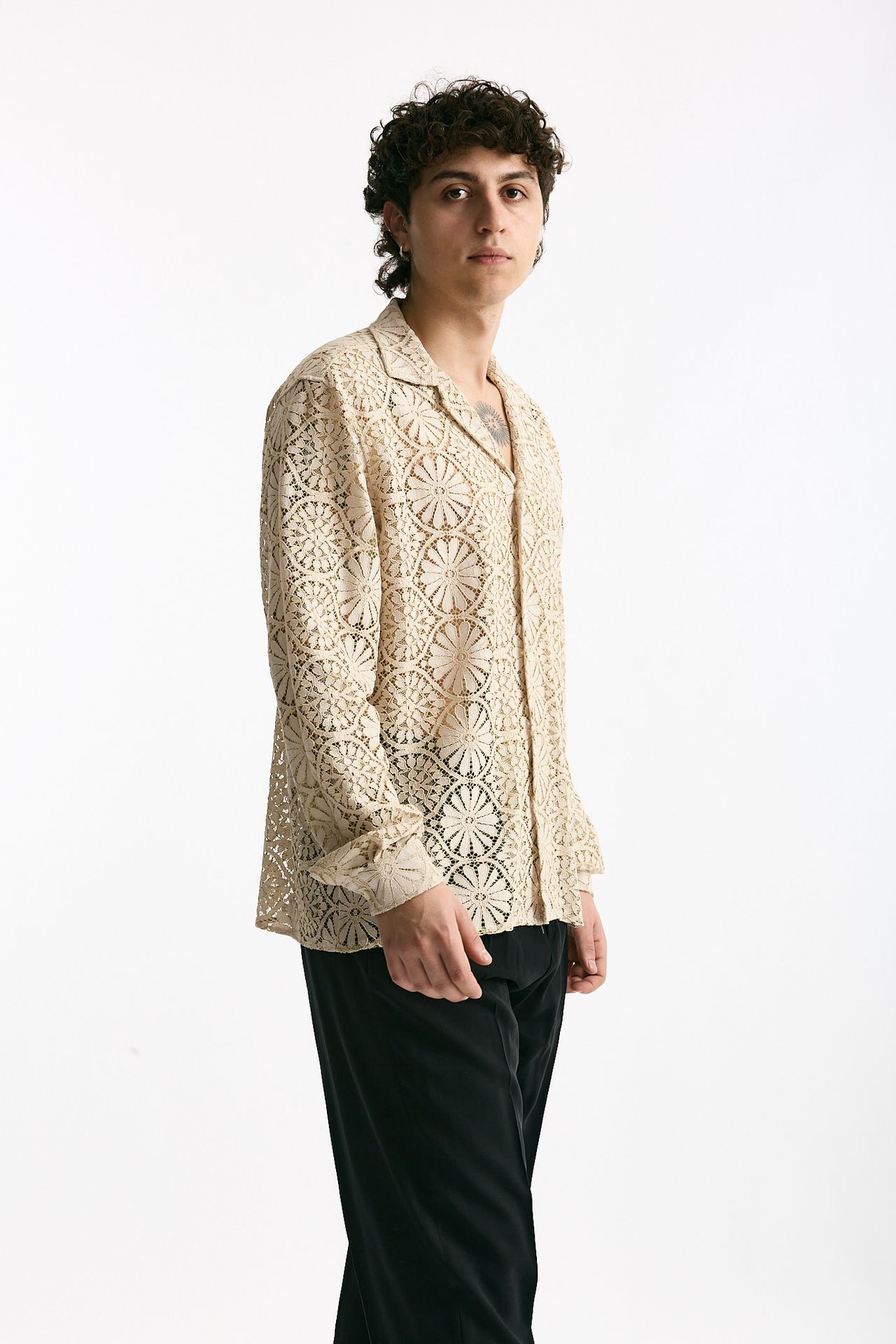 Camicia in viscosa cammello uomo Marsēm - 3