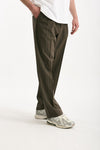 Pantalone lana ferma marrone gessato uomo Marsēm - 3