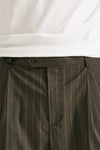 Pantalone lana ferma marrone gessato uomo Marsēm - 5