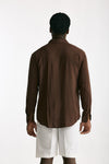 Camicia in viscosa marrone uomo Marsēm - 3