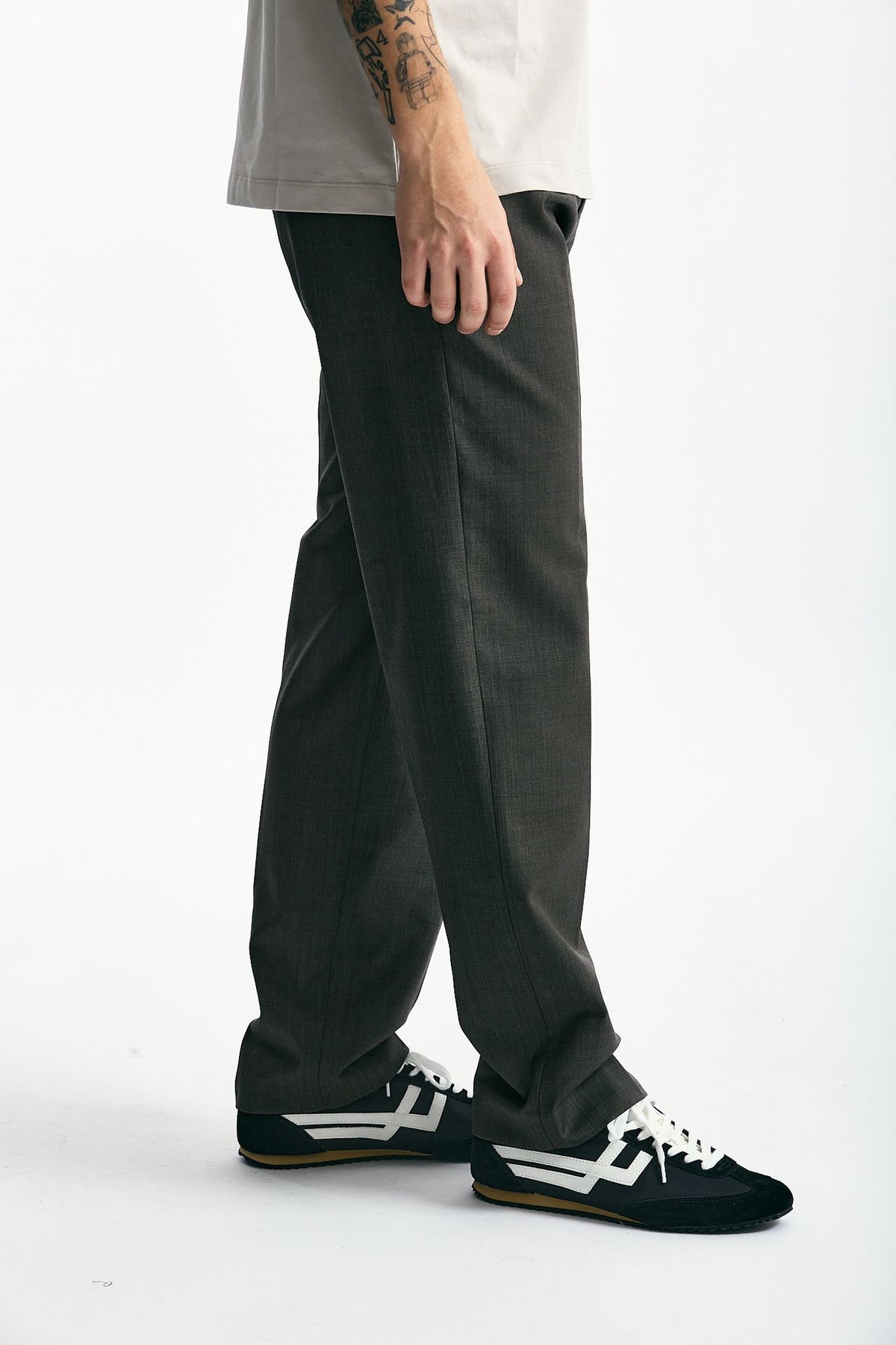 Pantalone FOLD 2 in lana stretch marrone/grigio uomo Nine in the morning - 2