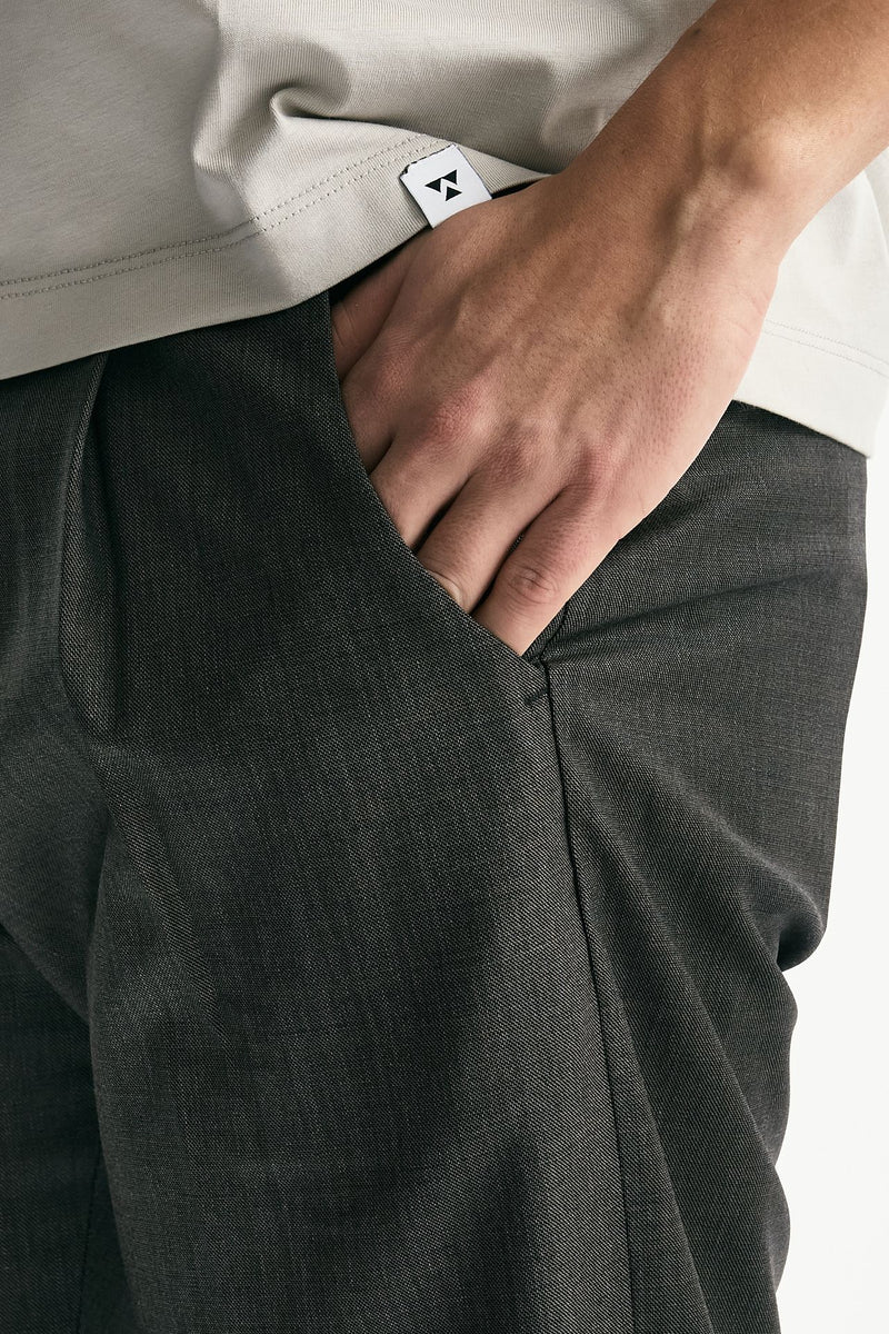 Pantalone FOLD 2 in lana stretch marrone/grigio uomo Nine in the morning - 5