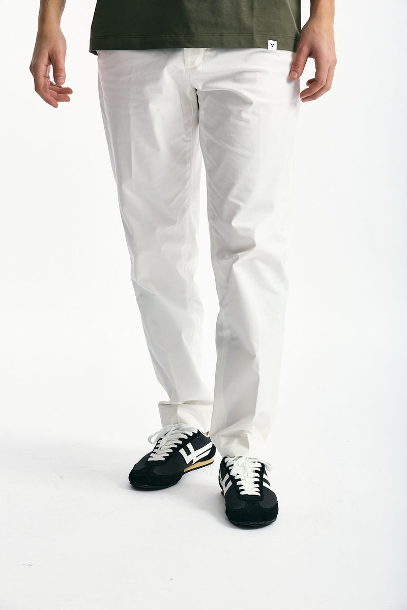 Pantalone GIOVE in cotone stretch bianco uomo Nine in the morning - 1