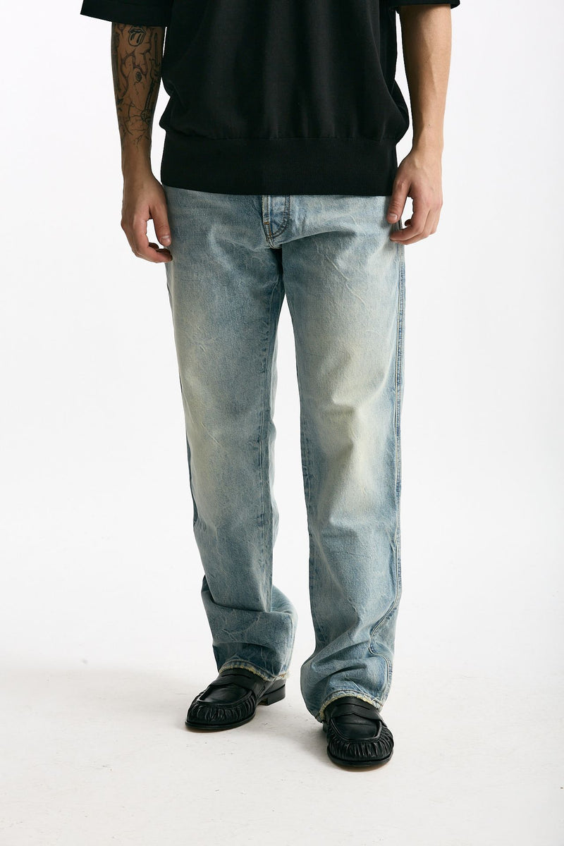 Jeans in cotone fermo lavaggio chiaro uomo Numeri - 2