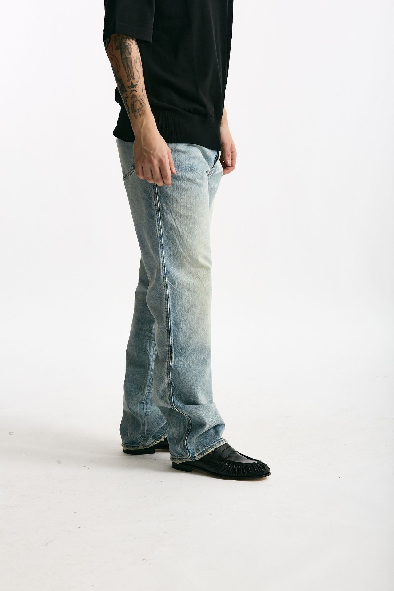 Jeans in cotone fermo lavaggio chiaro uomo Numeri - 3