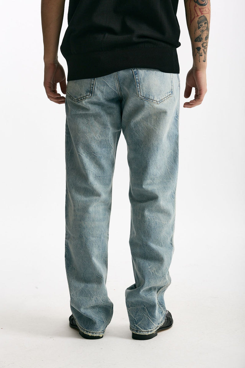 Jeans in cotone fermo lavaggio chiaro uomo Numeri - 4