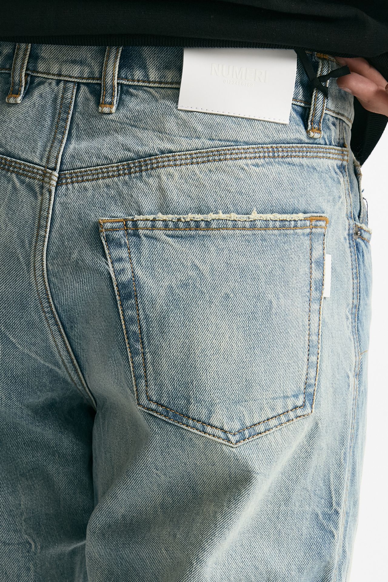 Jeans in cotone fermo lavaggio chiaro uomo Numeri - 7
