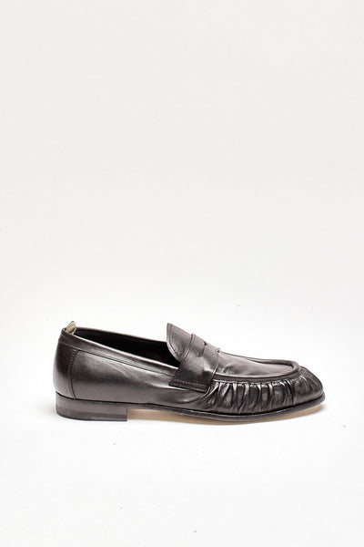 Mocassini penny SOLITUDE/015 in pelle nero uomo Officine creative