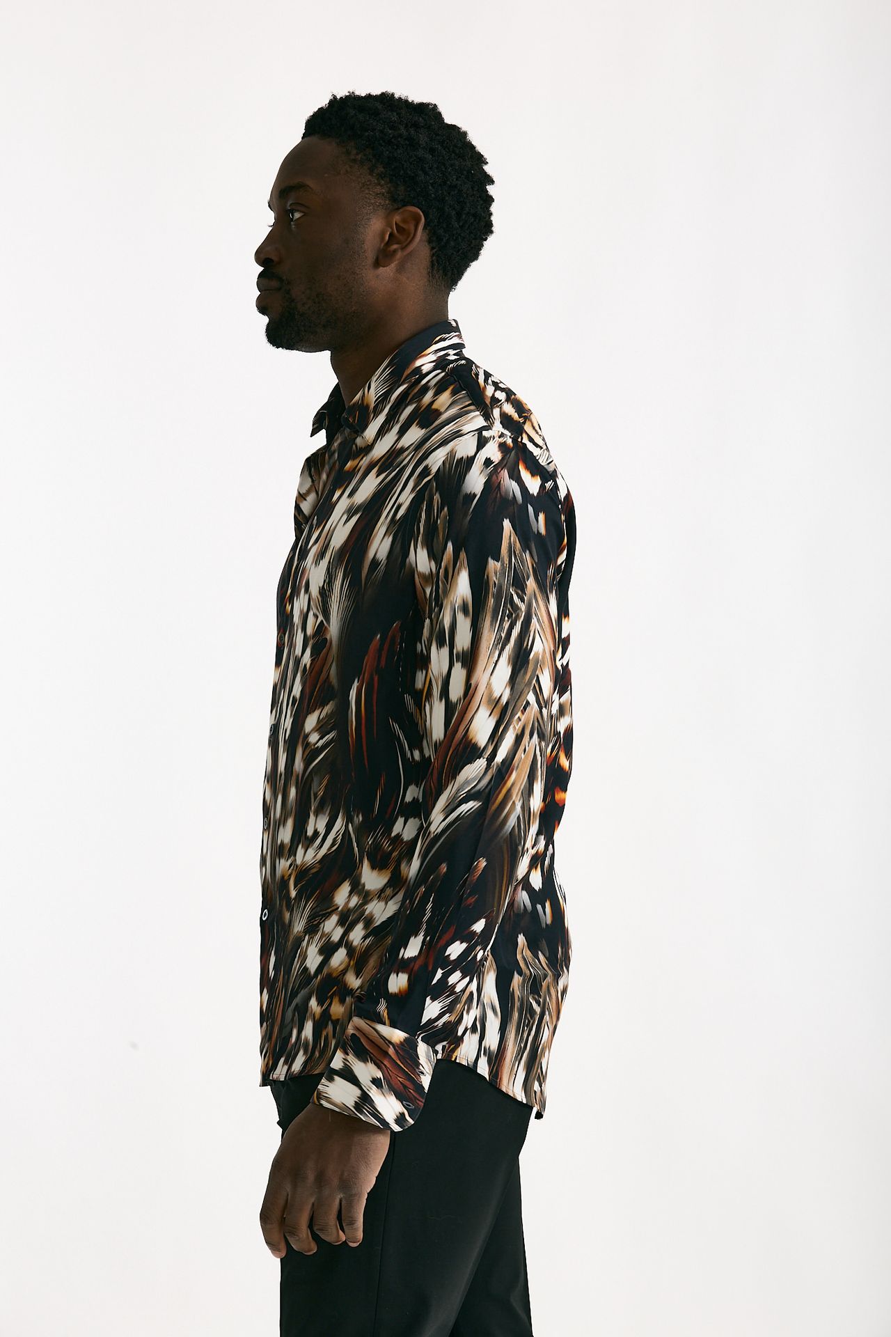 Camicia in viscosa fantasia multicolore uomo On me the shirt - 3