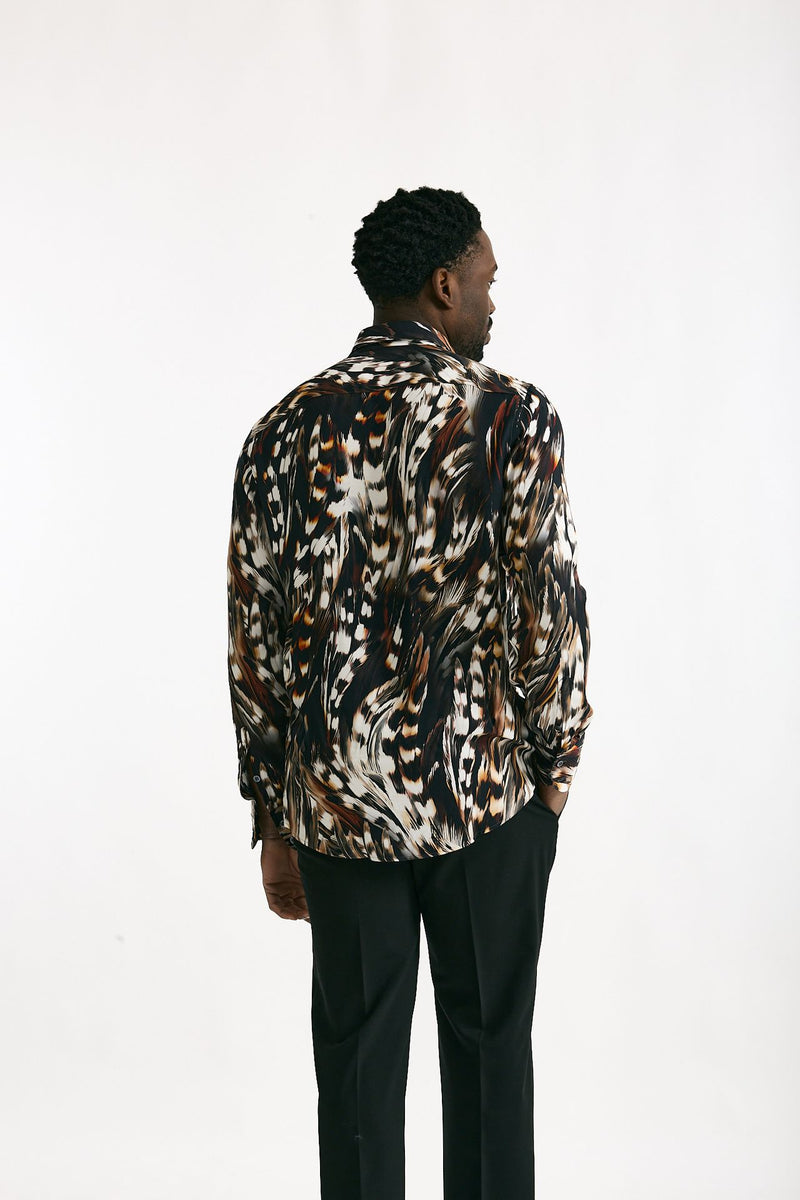 Camicia in viscosa fantasia multicolore uomo On me the shirt - 4