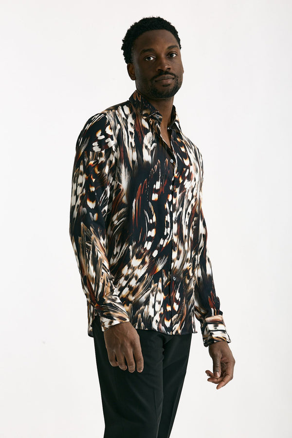 Camicia in viscosa fantasia multicolore uomo On me the shirt