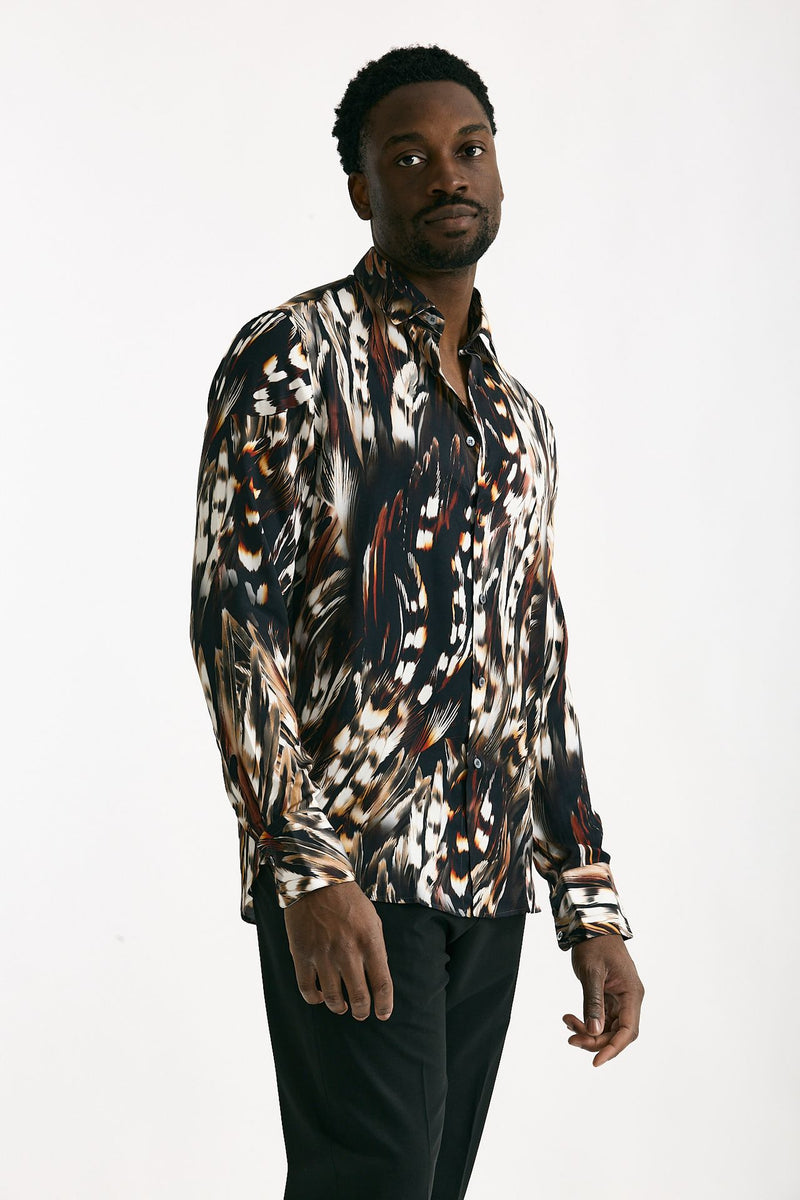 Camicia in viscosa fantasia multicolore uomo On me the shirt - 2