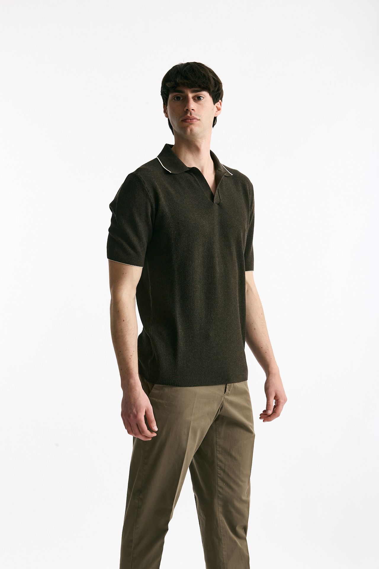 Polo in cotone marrone uomo Mauro ottaviani - 1
