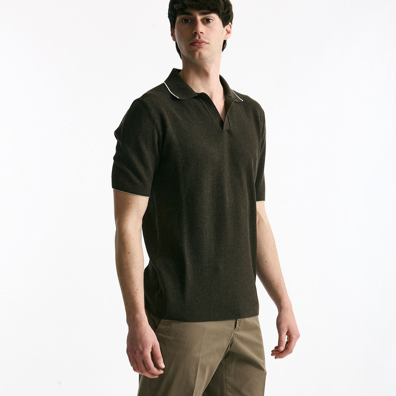 Polo in cotone marrone uomo Mauro ottaviani - 6