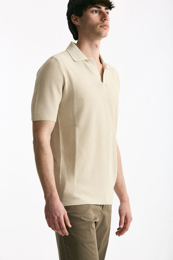 Polo in cotone beige uomo Mauro ottaviani