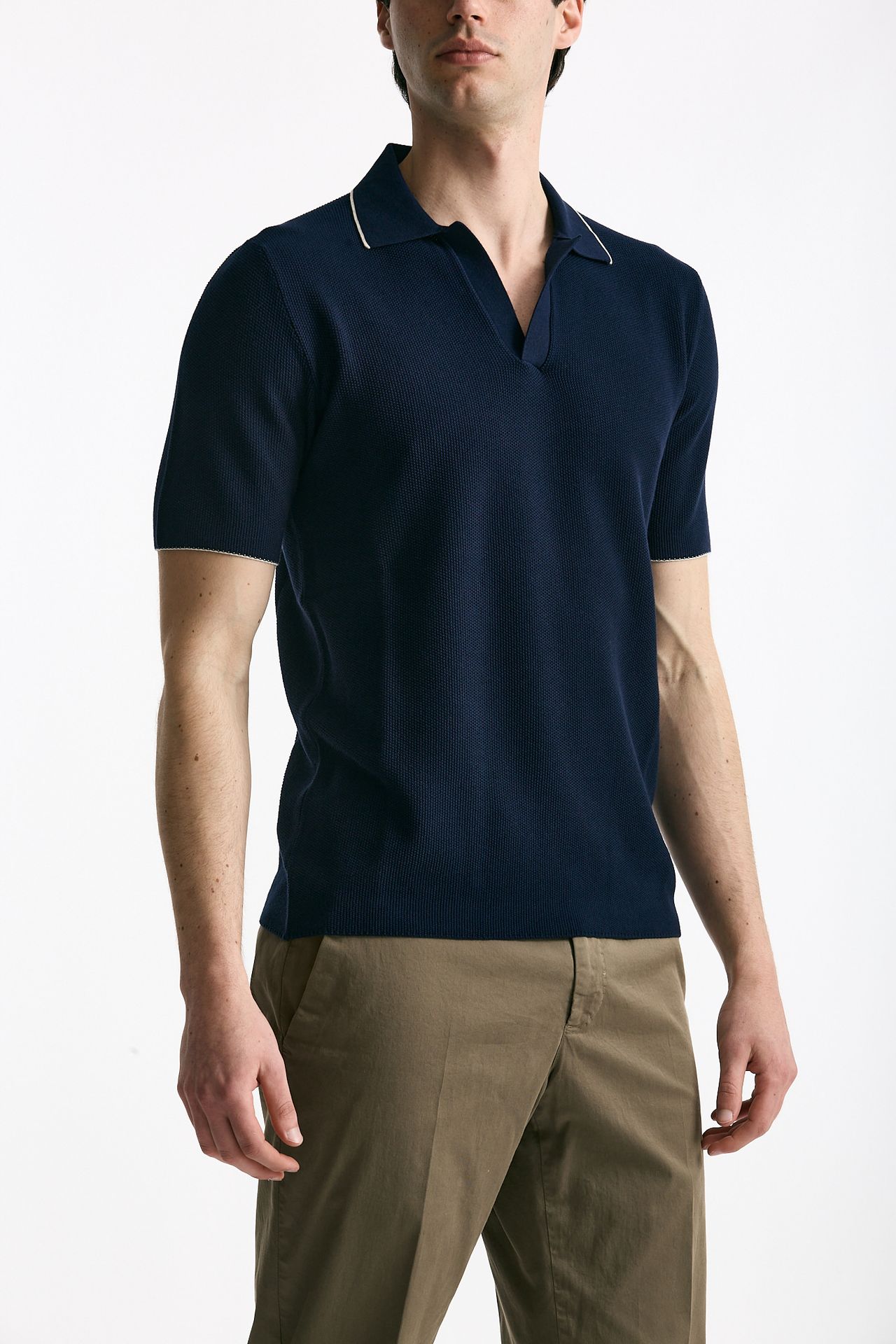 Polo in cotone blu uomo Mauro ottaviani - 3