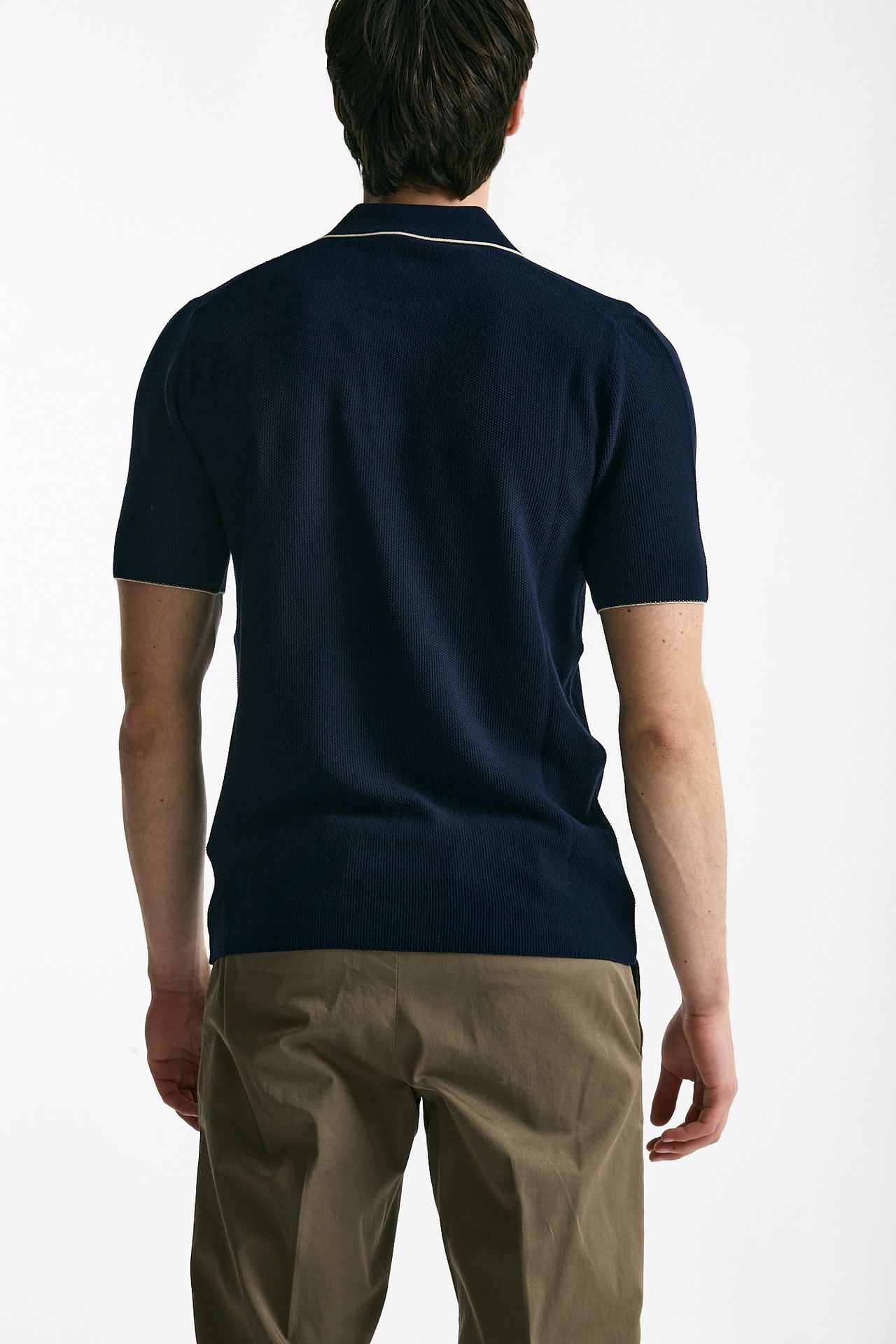 Polo in cotone blu uomo Mauro ottaviani - 4