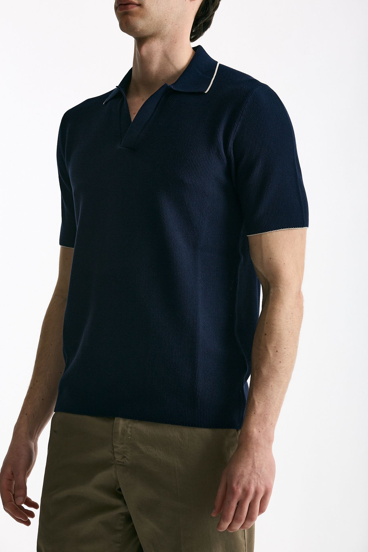 Polo in cotone blu uomo Mauro ottaviani - 1