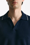 Polo in cotone blu uomo Mauro ottaviani - 5