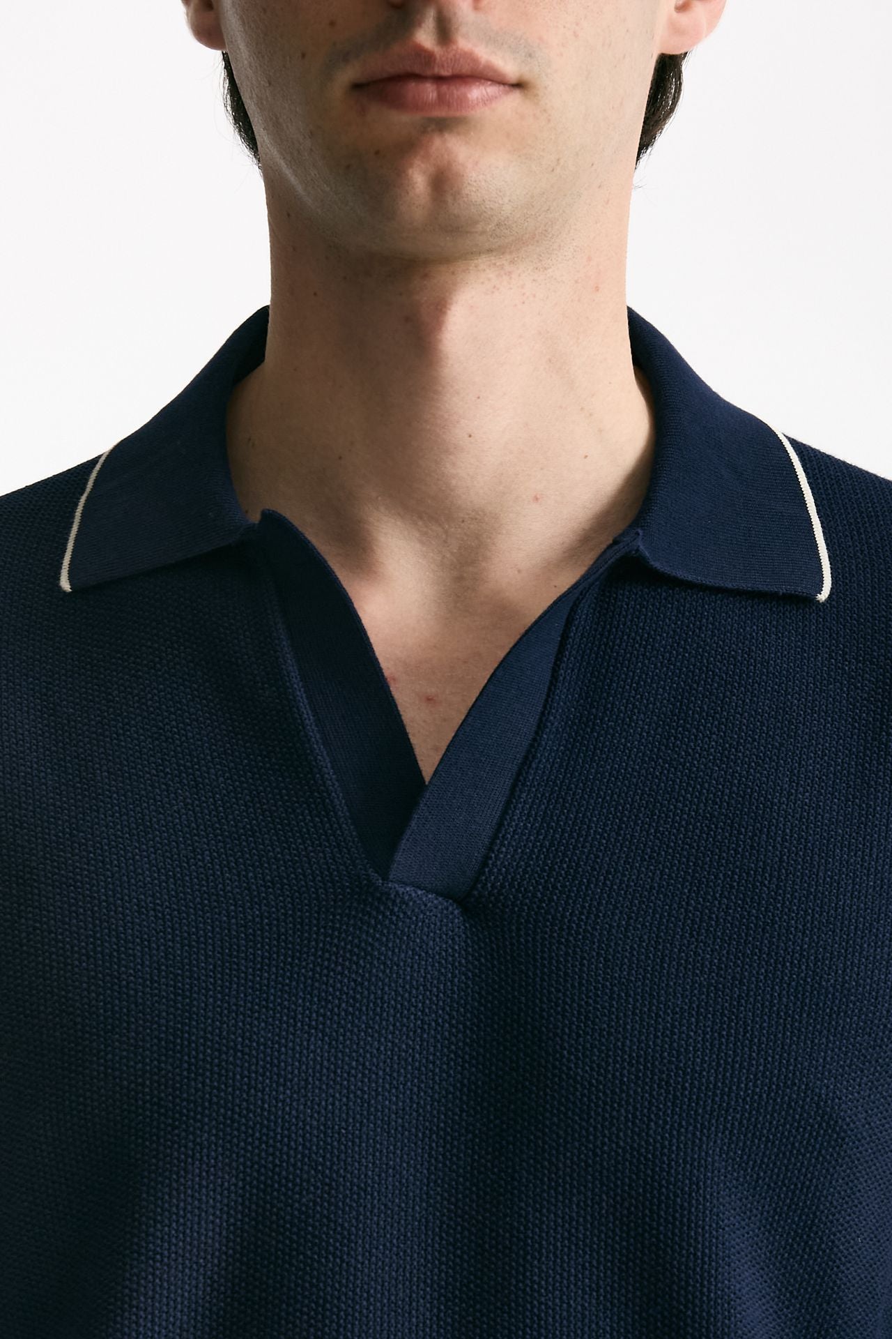 Polo in cotone blu uomo Mauro ottaviani - 5