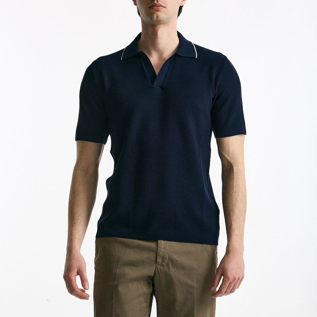 Polo in cotone blu uomo Mauro ottaviani - 6