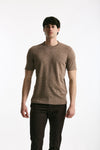 T-shirt in lino e cotone marrone chiaro uomo Mauro ottaviani - 1