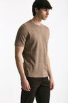 T-shirt in lino e cotone marrone chiaro uomo Mauro ottaviani - 2