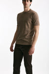 T-shirt in lino e cotone marrone chiaro uomo Mauro ottaviani - 4
