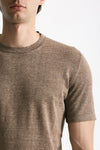 T-shirt in lino e cotone marrone chiaro uomo Mauro ottaviani - 5