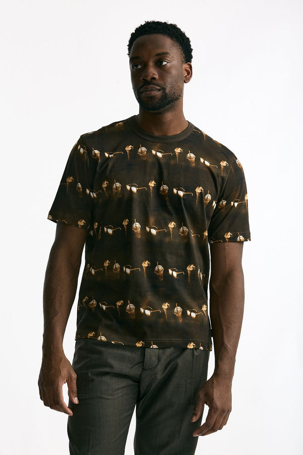 T-shirt in cotone lavato marrone uomo Paul smith