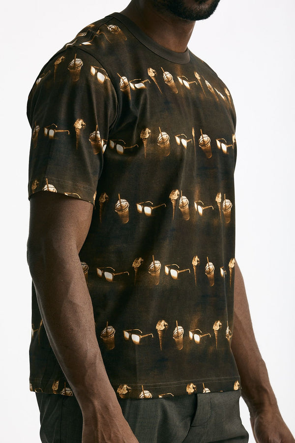 T-shirt in cotone lavato marrone uomo Paul smith