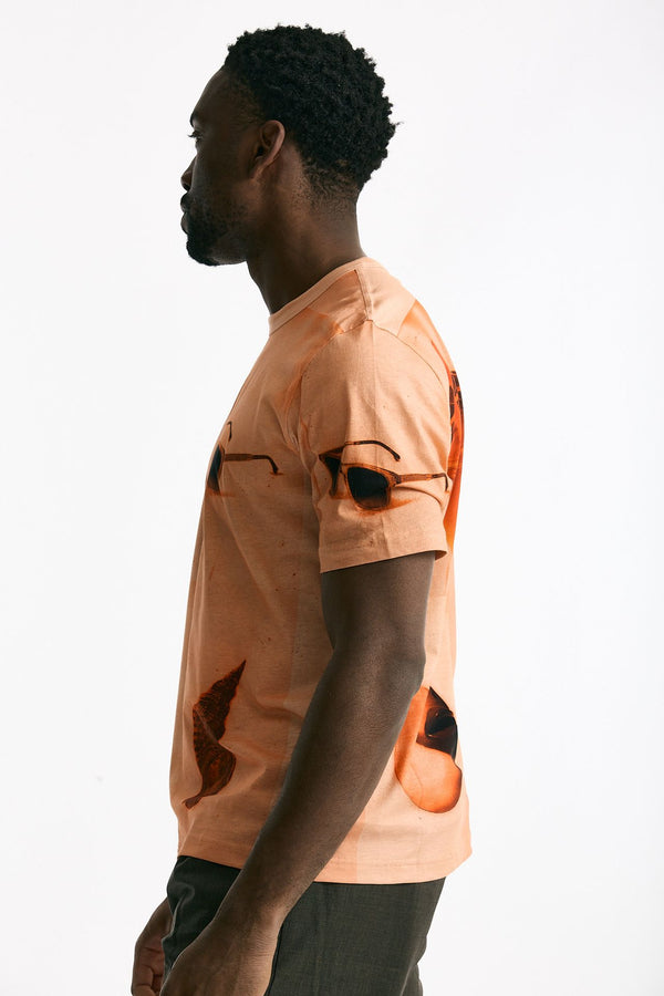 T-shirt in cotone lavato arancio uomo Paul smith