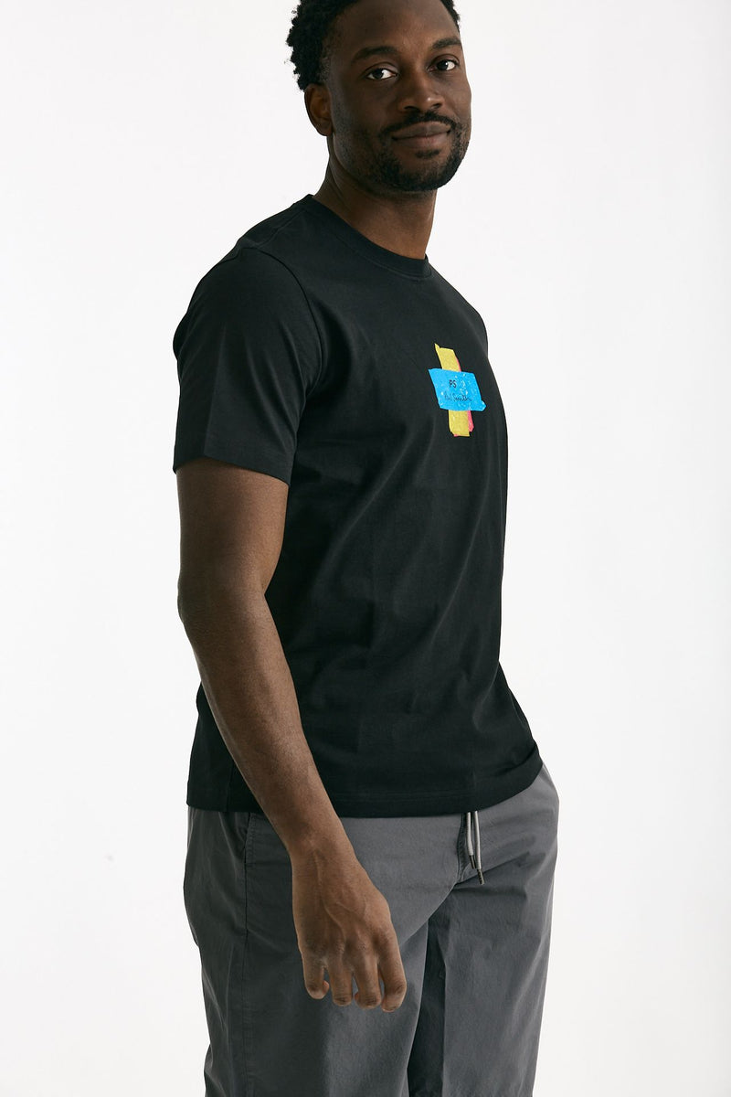 T-shirt in cotone nero stampa uomo Paul smith - 4
