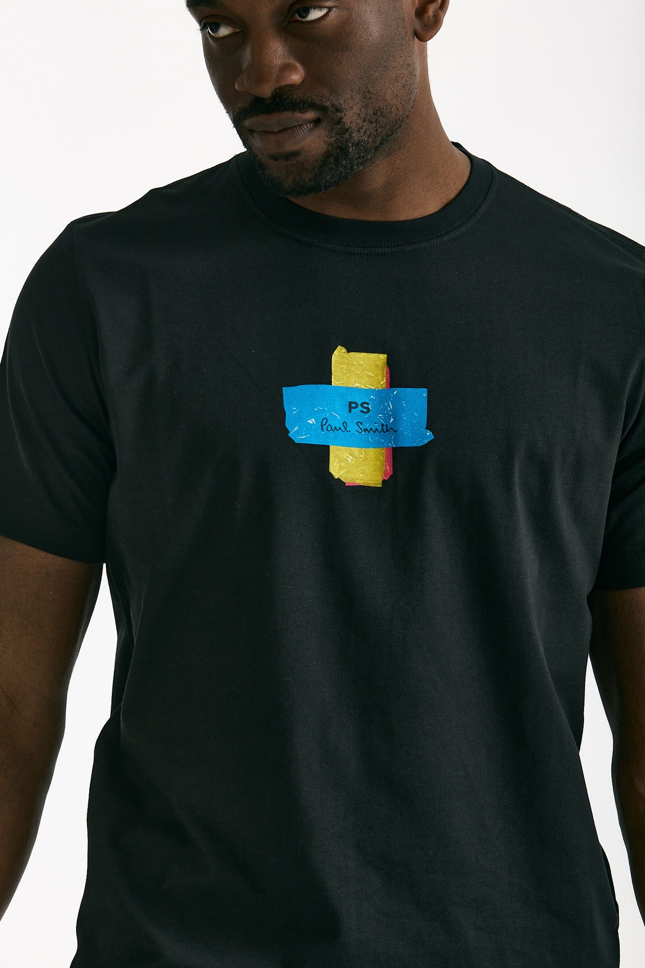 T-shirt in cotone nero stampa uomo Paul smith - 5