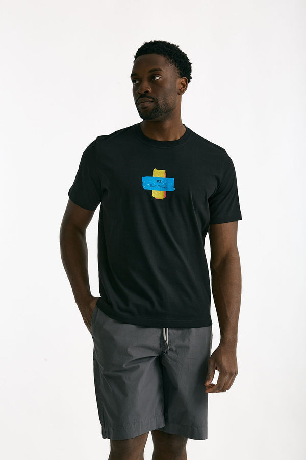 T-shirt in cotone nero stampa uomo Paul smith
