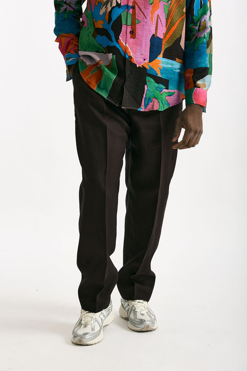 Pantalone in lino prugna uomo Paul smith - 2
