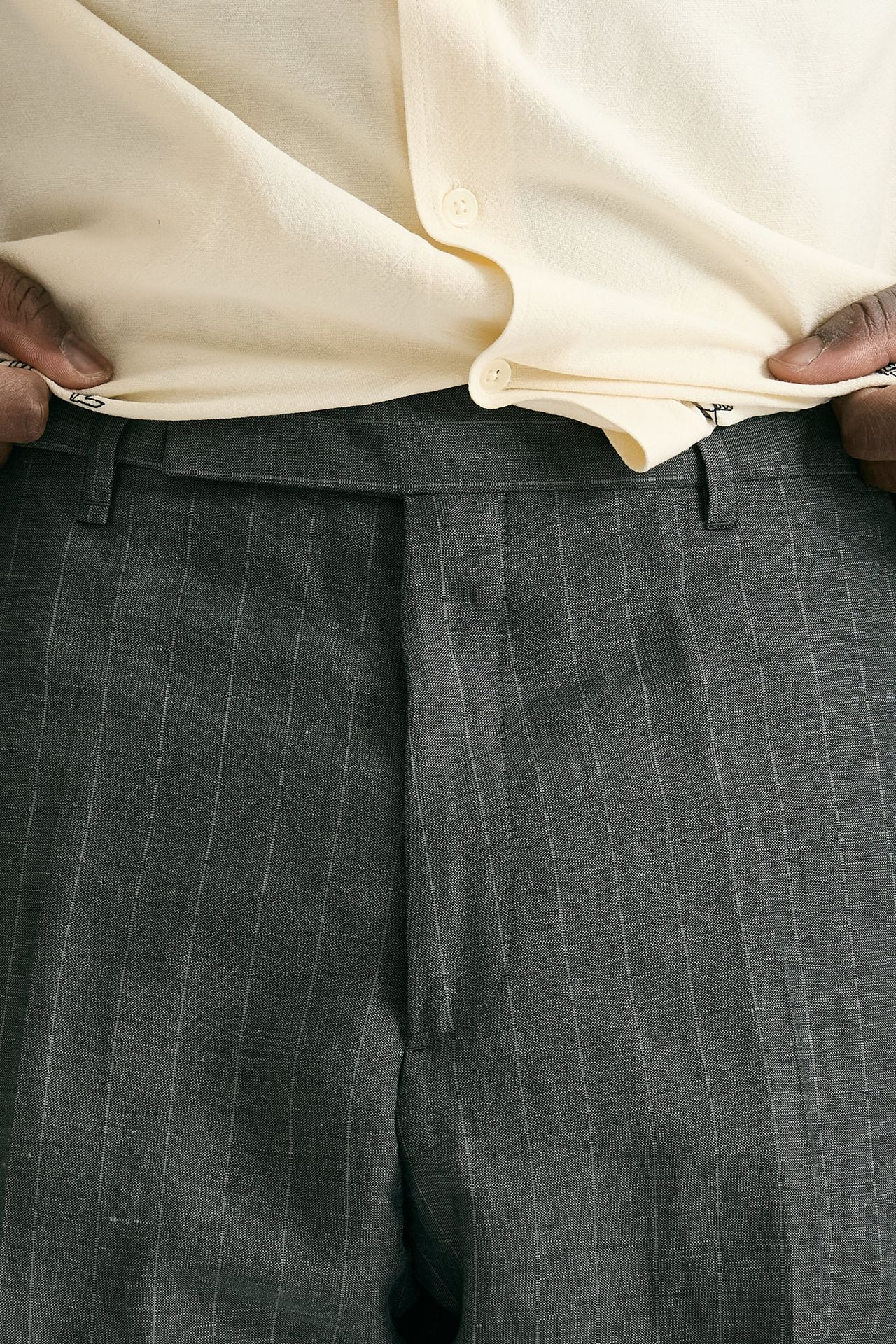 Pantalone in lana e lino Grigio gessato uomo Paul smith - 7