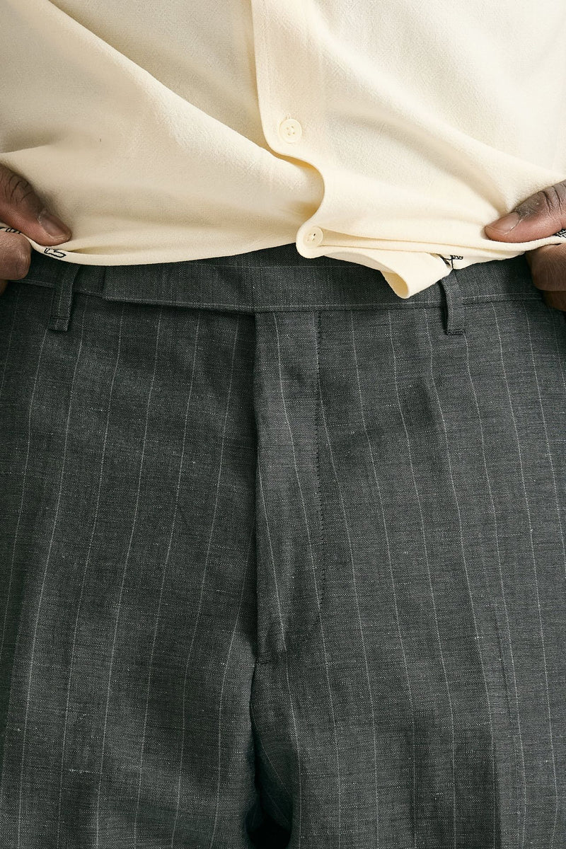 Pantalone in lana e lino Grigio gessato uomo Paul smith - 7
