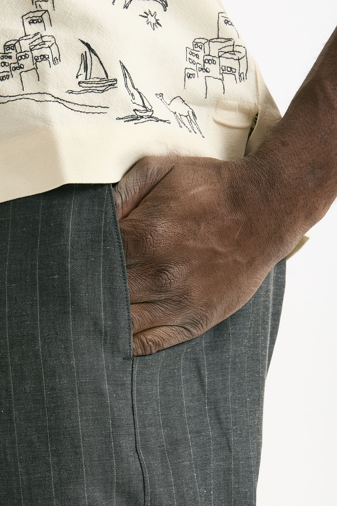 Pantalone in lana e lino Grigio gessato uomo Paul smith - 6