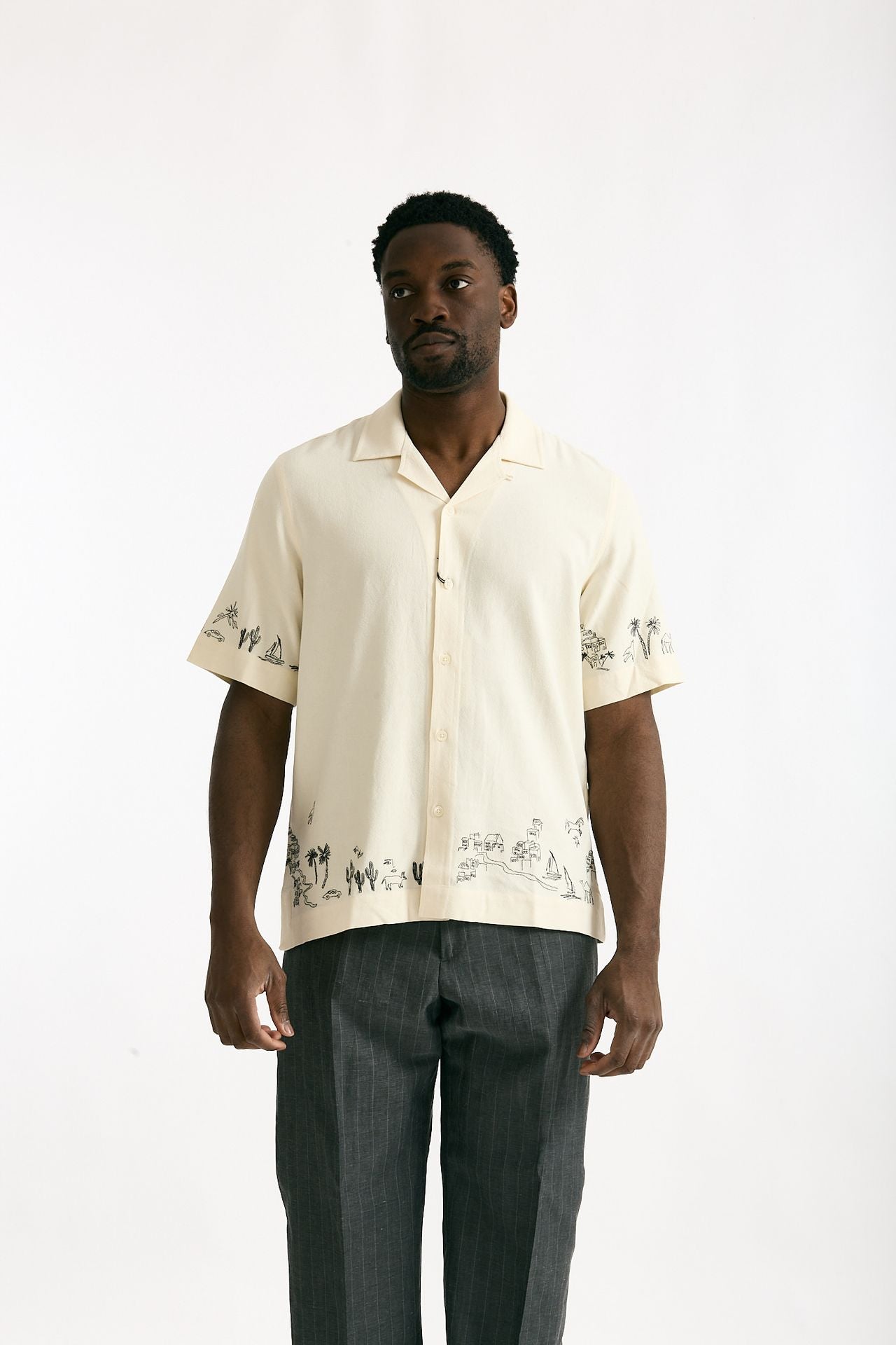 Camicia in viscosa e lino panna uomo Paul smith - 1