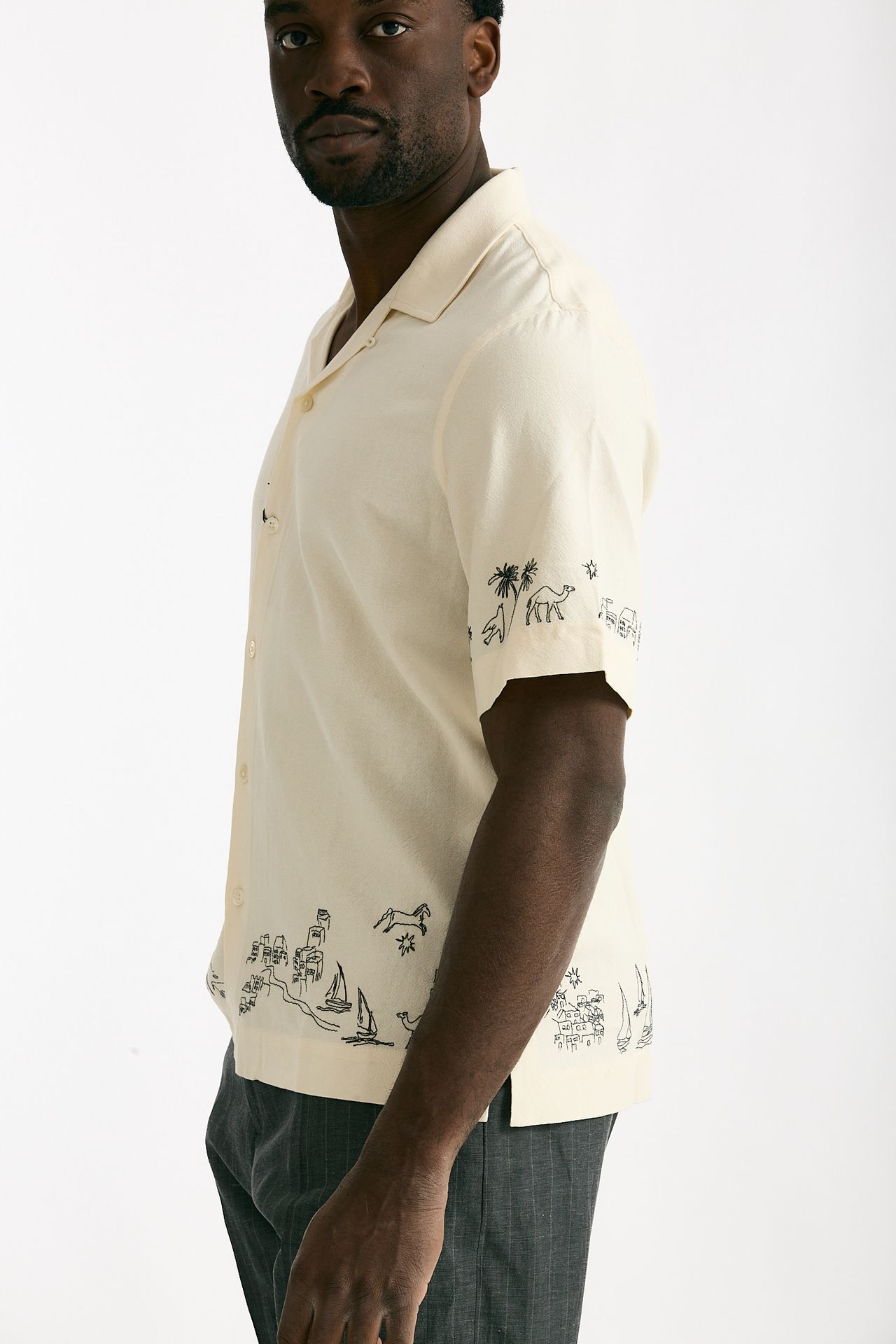 Camicia in viscosa e lino panna uomo Paul smith - 3