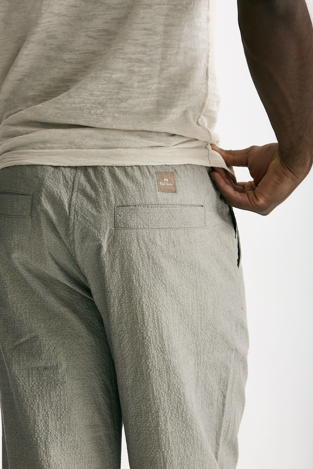 Pantalone in cotone stretch grigio uomo Paul smith - 7