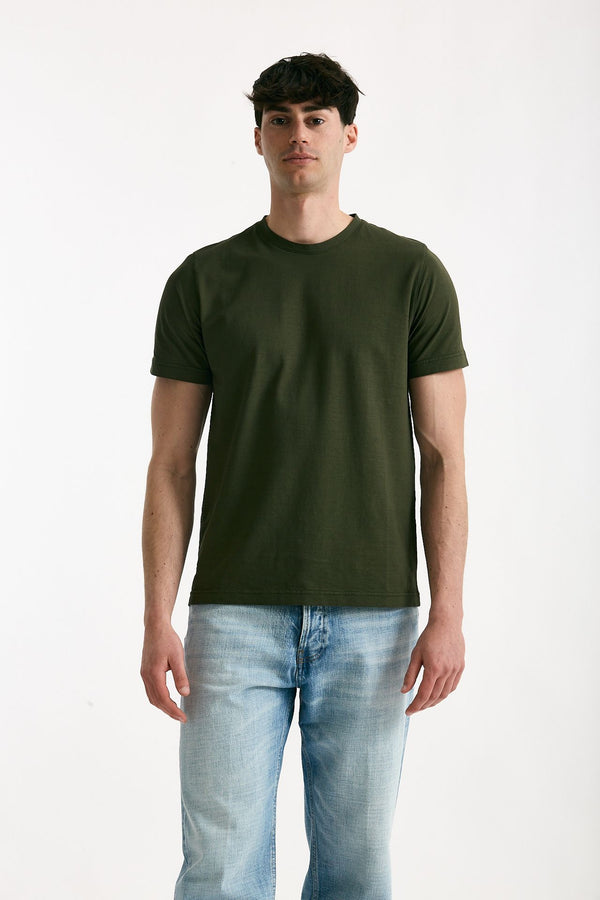 T shirt in cotone verdone uomo ( p - s )