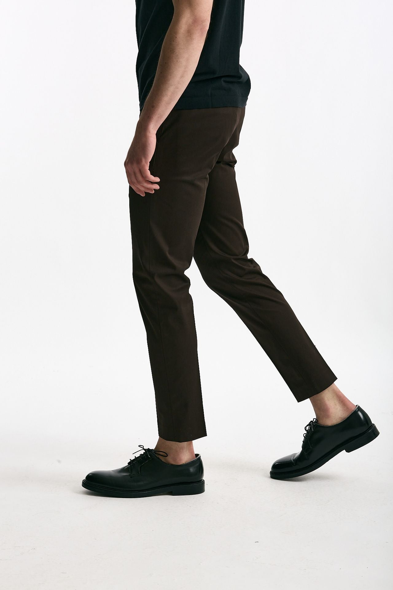 Pantalone EDGE- DIECI in cotone raso stretch marrone uomo Pt torino - 1