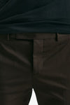 Pantalone EDGE- DIECI in cotone raso stretch marrone uomo Pt torino - 5