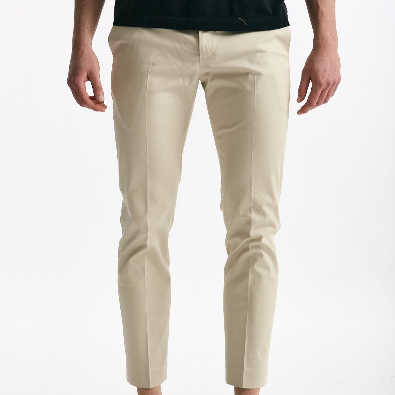 Pantalone EDGE- DIECI in cotone raso stretch panna uomo Pt torino - 8